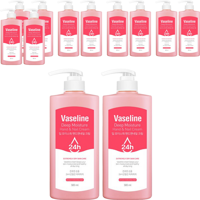 시투와이 바세린 24h 딥 모이스춰 핸드앤네일 크림, 500ml, 12개