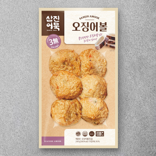 삼진어묵 오징어볼 어묵 6개입, 240g, 1개