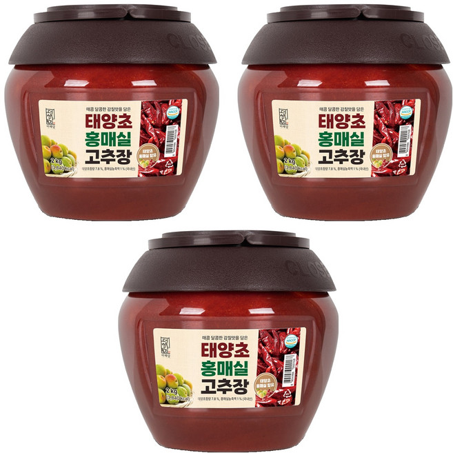더해담 홍매실 고추장, 2kg, 3개