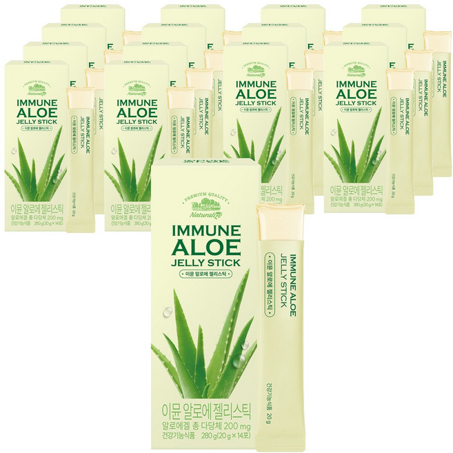 네추럴라이즈 이뮨 알로에 젤리스틱, 280g, 15개
