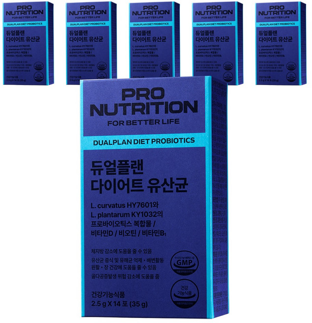 PRONUTRITION 정품 듀얼플랜 다이어트 유산균 14p, 35g, 6개