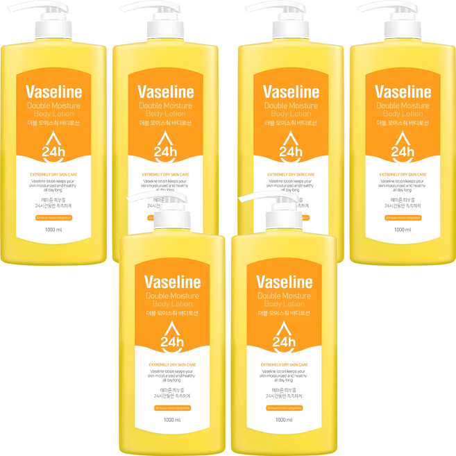 시투와이 바세린 24h 더블 모이스춰 바디로션, 1L, 6개