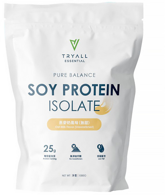 TRYALL Essential Pure Balance 極粹大豆植物蛋白 燕麥奶風味, 1kg, 1個