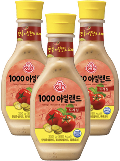 오뚜기 1000 아일랜드 드레싱, 250g, 3개