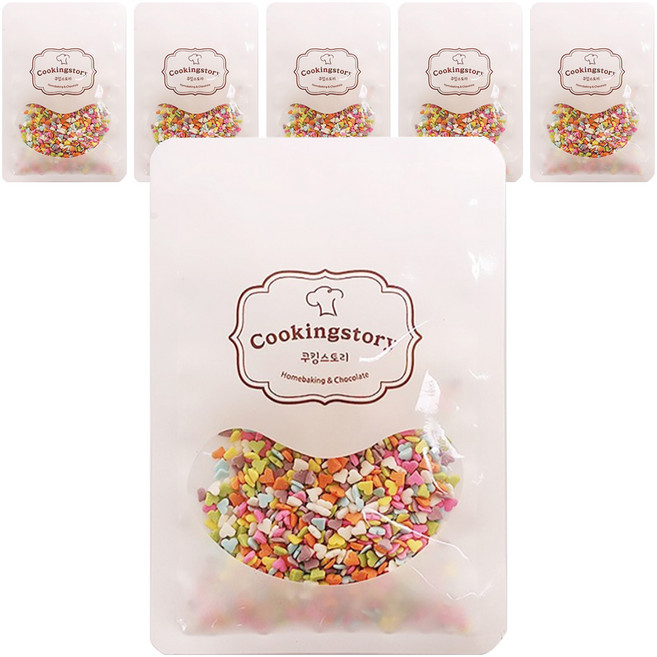 쿠킹스토리 파스텔 미니하트 셰이프 스프링클, 6개, 15g
