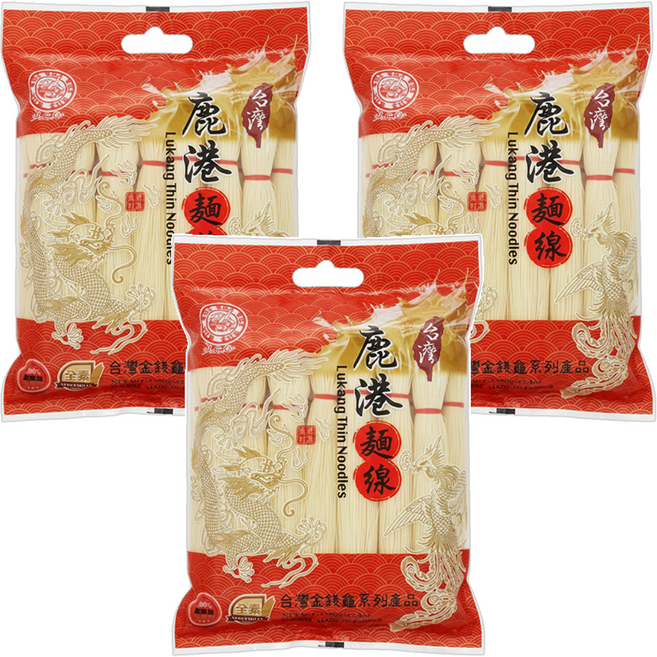 新宏 台灣鹿港麵線 全素, 1.2kg, 3袋
