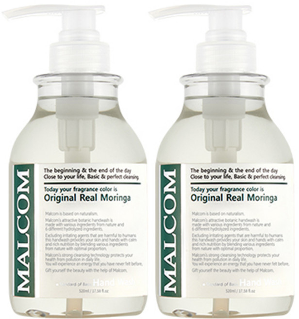 말콤 어트랙티브 보타닉 핸드워시 모링가향, 2개, 520ml