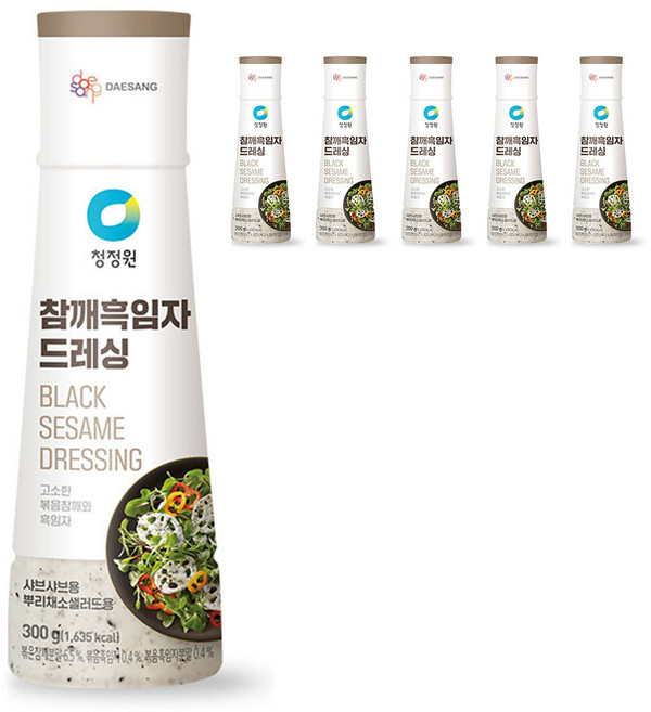 청정원 참깨흑임자 드레싱, 300g, 6개