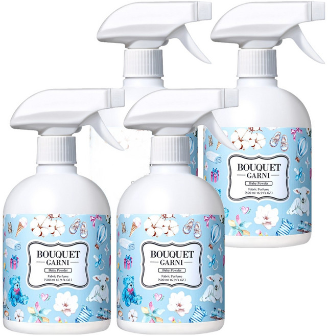 부케가르니 섬유탈취제 베이비파우더, 500ml, 4개
