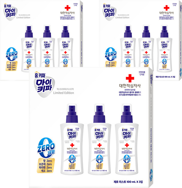 홈키파 마이키파 엑스트라파워 미스트액 제로 3p, 300ml, 3개