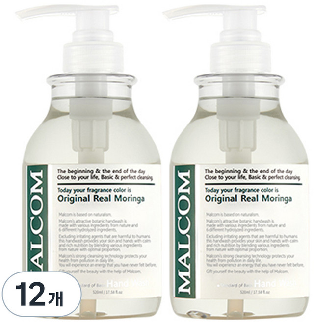 말콤 어트랙티브 보타닉 핸드워시 모링가향, 12개, 520ml