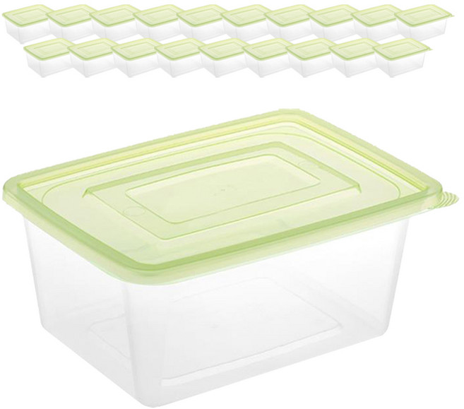 쿡앤락 사각 밀폐용기 세트, 20개, 2700ml