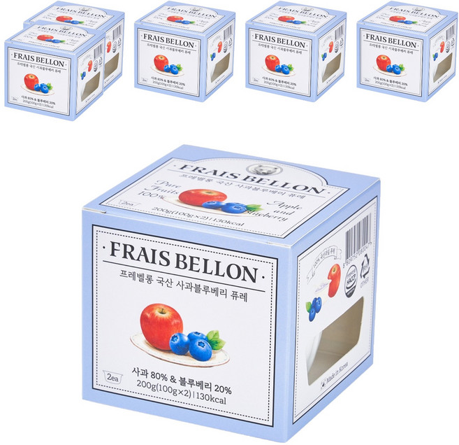 프레벨롱 국산 과일퓨레, 사과블루베리, 200g, 6개