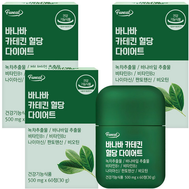 퍼니트 바나바 카테킨 혈당 다이어트, 60정, 3개