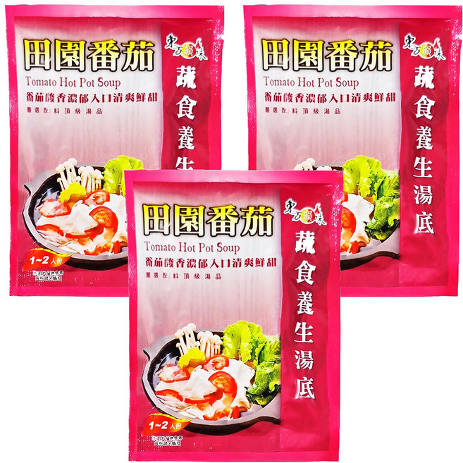 東方韻味 火鍋湯底 番茄, 70g, 3包