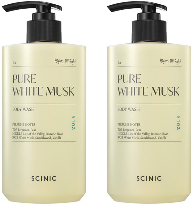 싸이닉 퓨어 화이트 머스크 퍼퓸드 바디워시 화이트 머스크 향, 500ml, 2개