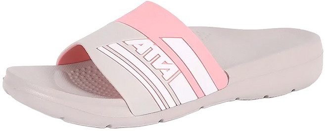 ATTA 運動風圖紋室外拖鞋 流線質感霧面鞋面設計 穩定均壓足弓支撐 MIT台灣製, 粉灰色, 250mm