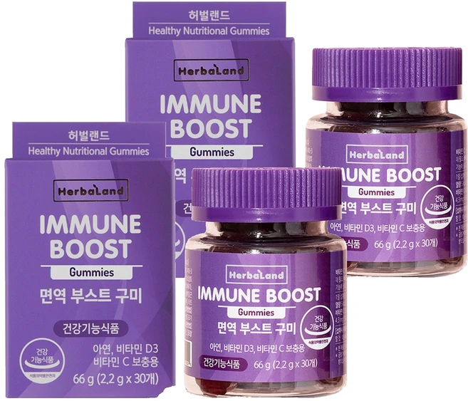 허벌랜드 면역부스트 구미젤리, 2개, 66g - 쿠팡