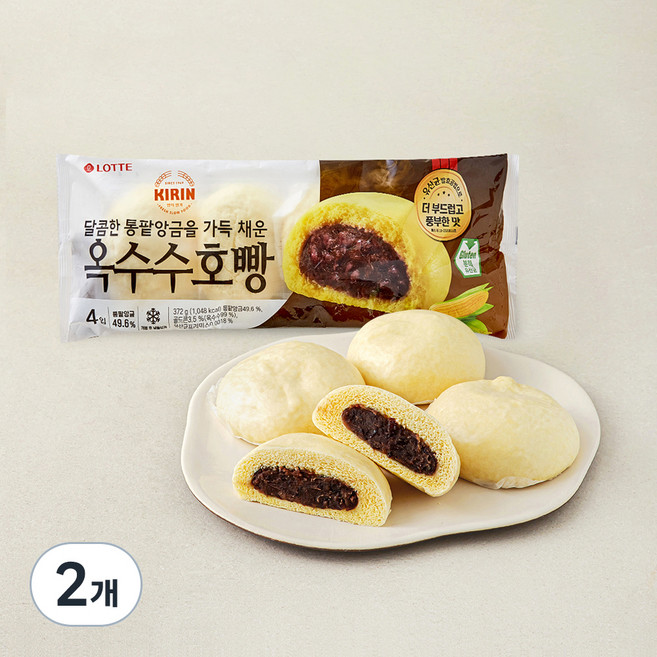 기린 옥수수호빵, 372g, 2개, 4개입