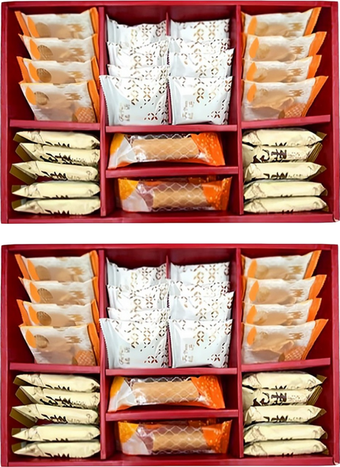 新竹福源 花生醬綜合餅乾禮盒, 花生醬夾心酥 + 水滴蛋捲 + 花生醬有餡蛋捲 + 花生醬米棒, 2盒