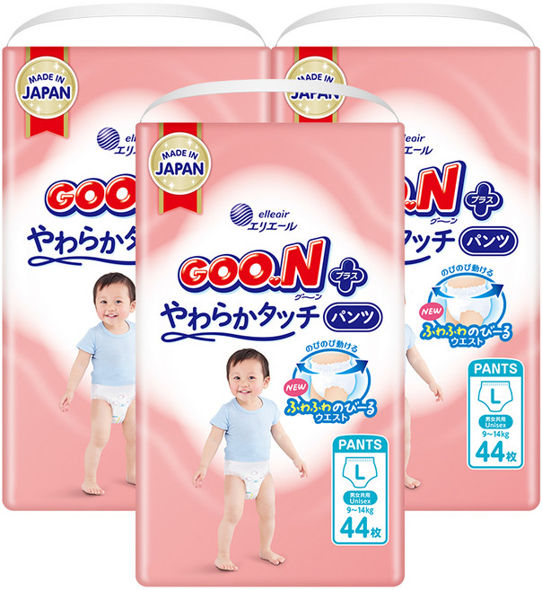 군 플러스 팬티형 기저귀 남여공용, 대형(L), 132매