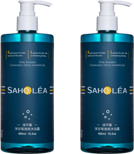 SAHOLEA 森歐黎漾 淨平衡 洋甘菊清爽沐浴露, 480ml, 2瓶