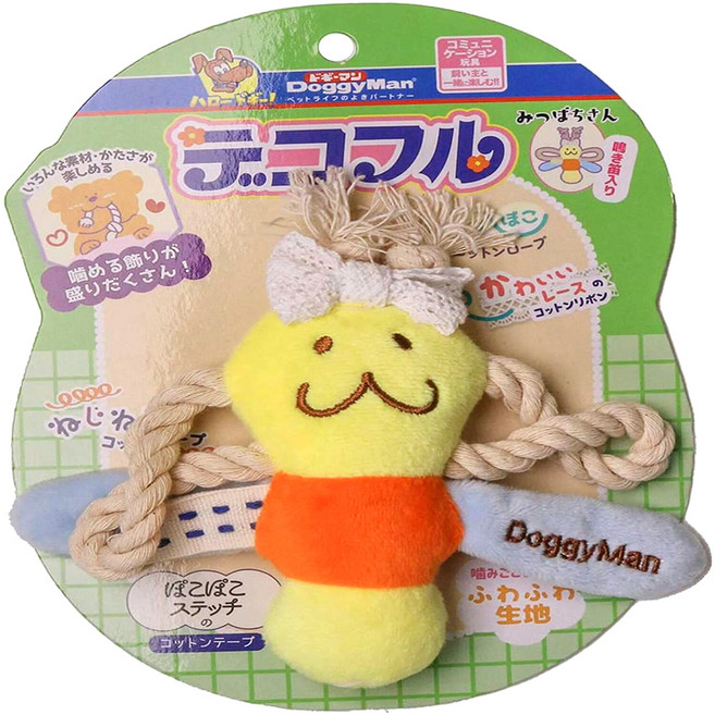 DoggyMan 多格漫 寵物狗咀嚼玩具, 蜜蜂 黃色, 1個