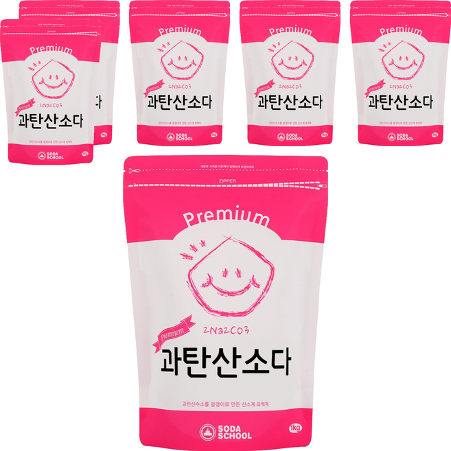 소다스쿨 프리미엄 과탄산소다, 1kg, 6개