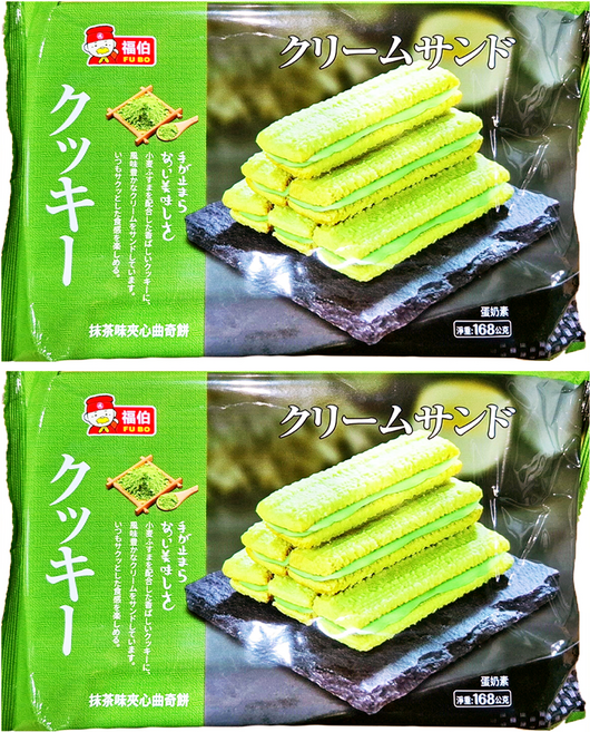 福伯 抹茶味夾心曲奇餅, 168g, 2包