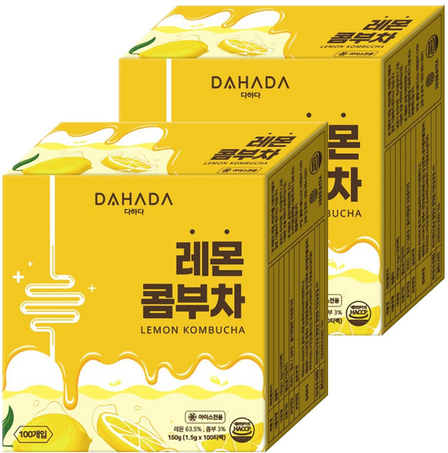 다하다 레몬콤부차, 1.5g, 100개입, 2개