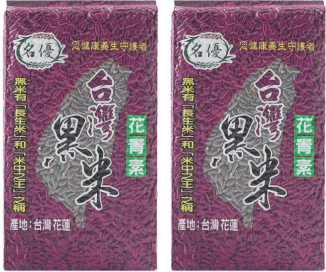 名優 花東黑糯糙米, 600g, 2包