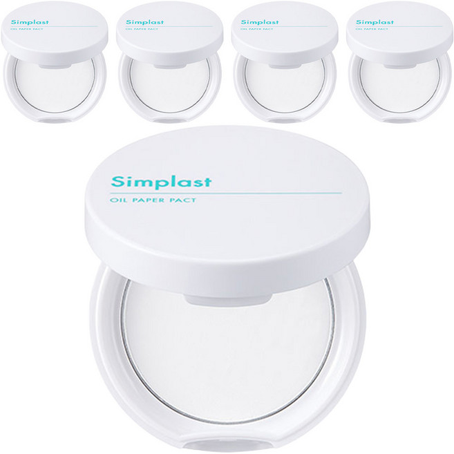 토니모리 심플라스트 기름종이 팩트 4.5g, 화이트, 5개