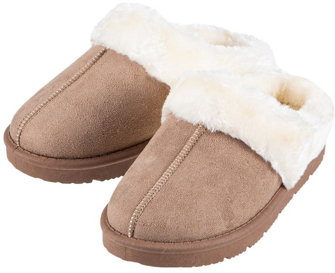 BASE ALPHA ESSENTIALS 男女通用 麂皮 防寒 毛絨拖鞋, 淺褐色, 225-230mm