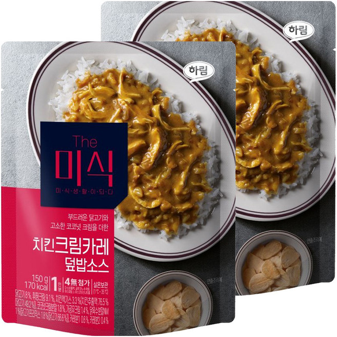 더미식 치킨크림카레 덮밥소스, 2개, 150g