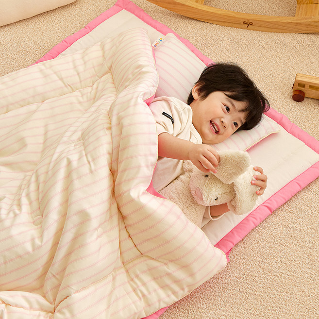 잠자코 유아용 도레미 가방형 낮잠이불 세트 분리형, 뉴 핑크