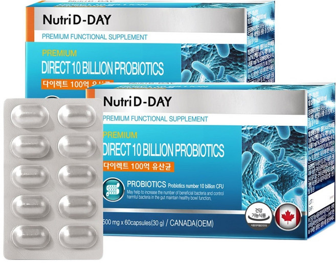 뉴트리디데이 다이렉트 100억 유산균 30g, 60정, 2개