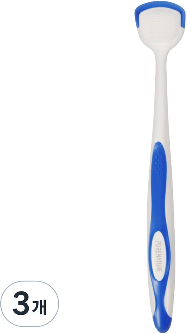Purenature 와이드 헤드 혀클리너 블루, 3개, 17g