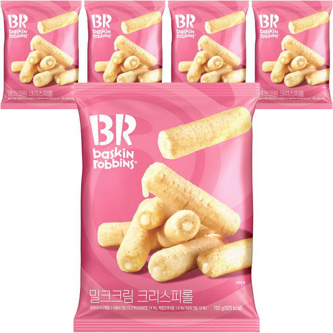 배스킨라빈스 밀크크림 크리스피롤 간식 10p, 5개, 150g
