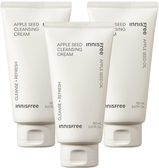INNISFREE 台灣公司貨 蘋果籽卸妝乳霜, 150ml, 3條