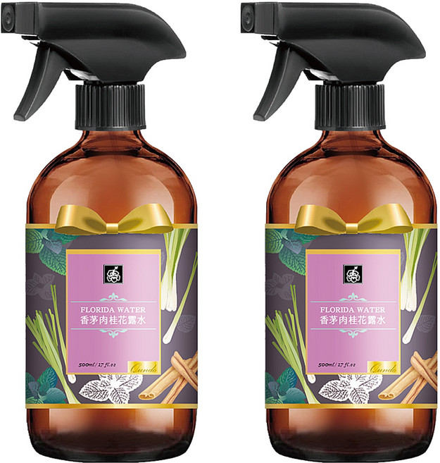 QUNDO 康朵 百年經典花露水 香茅肉桂, 500ml, 2瓶