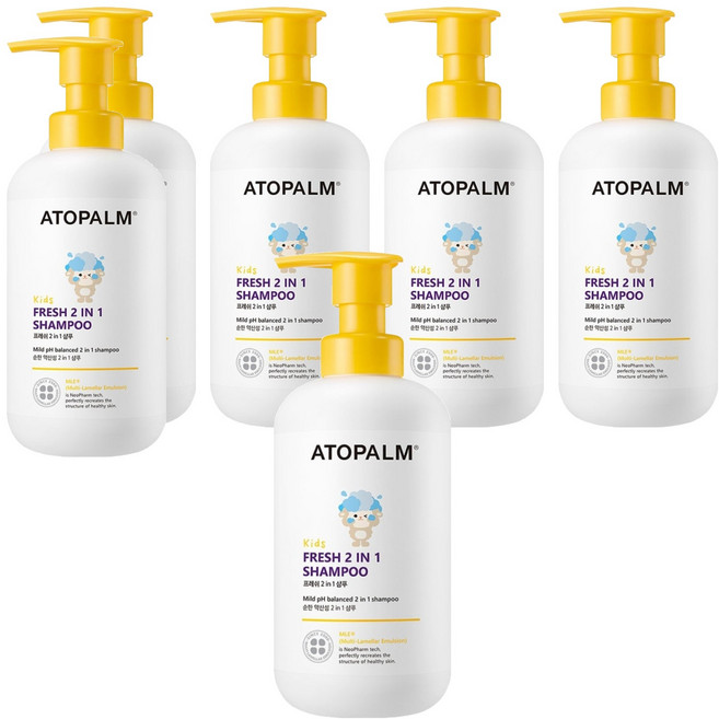아토팜 아동용 프레쉬 2 인 1 샴푸, 460ml, 6개