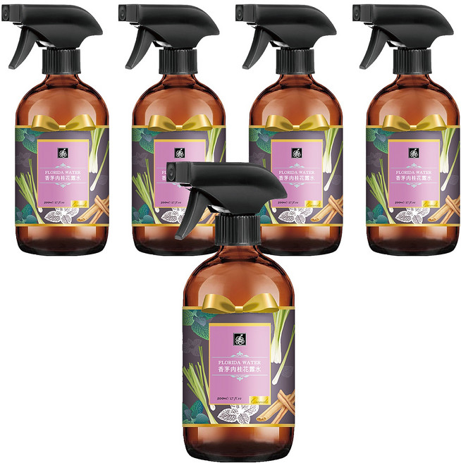 QUNDO 康朵 百年經典花露水 香茅肉桂, 500ml, 5瓶