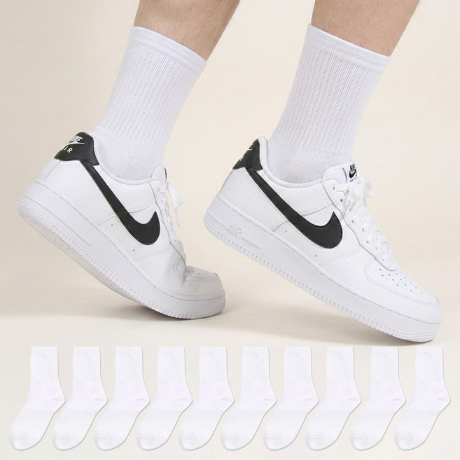 두발로 남성용 프리미엄 데일리 밴딩 중목 양말 10켤레