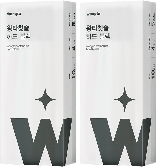 왕타 통칫솔 블랙, 10개입, 2개