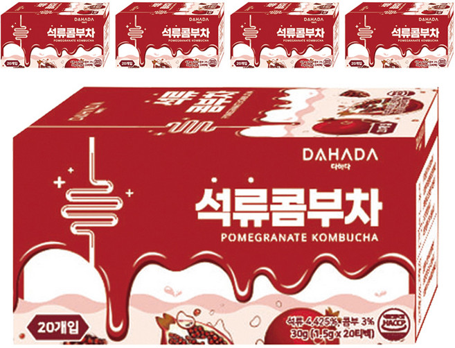 다하다 석류콤부차, 1.5g, 20개입, 5개