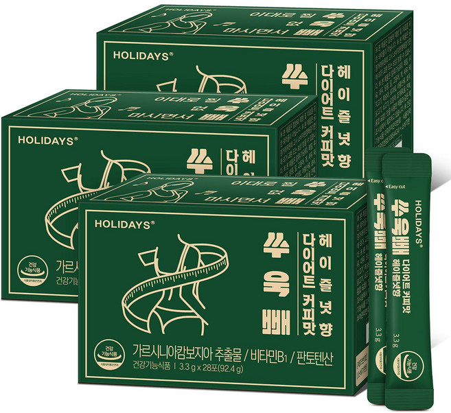 홀리데이즈 쑤욱빼 다이어트 커피맛 헤이즐넛향 28포, 92.4g, 3개