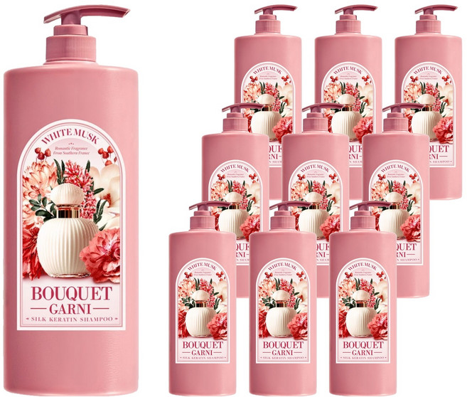 부케가르니 실크 케라틴 샴푸 화이트머스크향, 1.5L, 10개