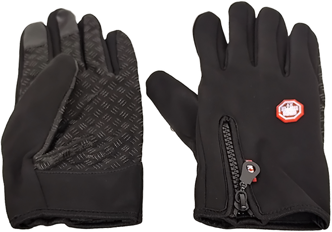 防風防水機車手套 觸控螢幕 防滑, 黑色, 1雙