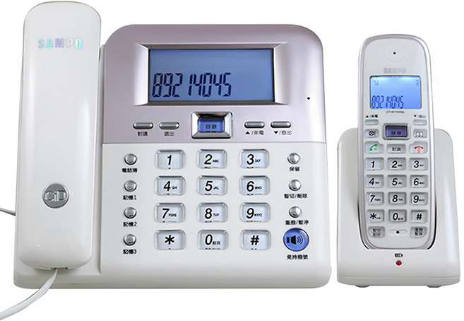 SAMPO 聲寶 2.4GHz高頻數位無線電話 白色, CT-W1103NL