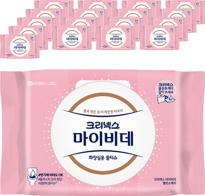 마이비데 벨런스케어 화장실용 물티슈 캡형, 55g, 40매, 18개